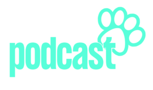 Logo de podcast color celeste
